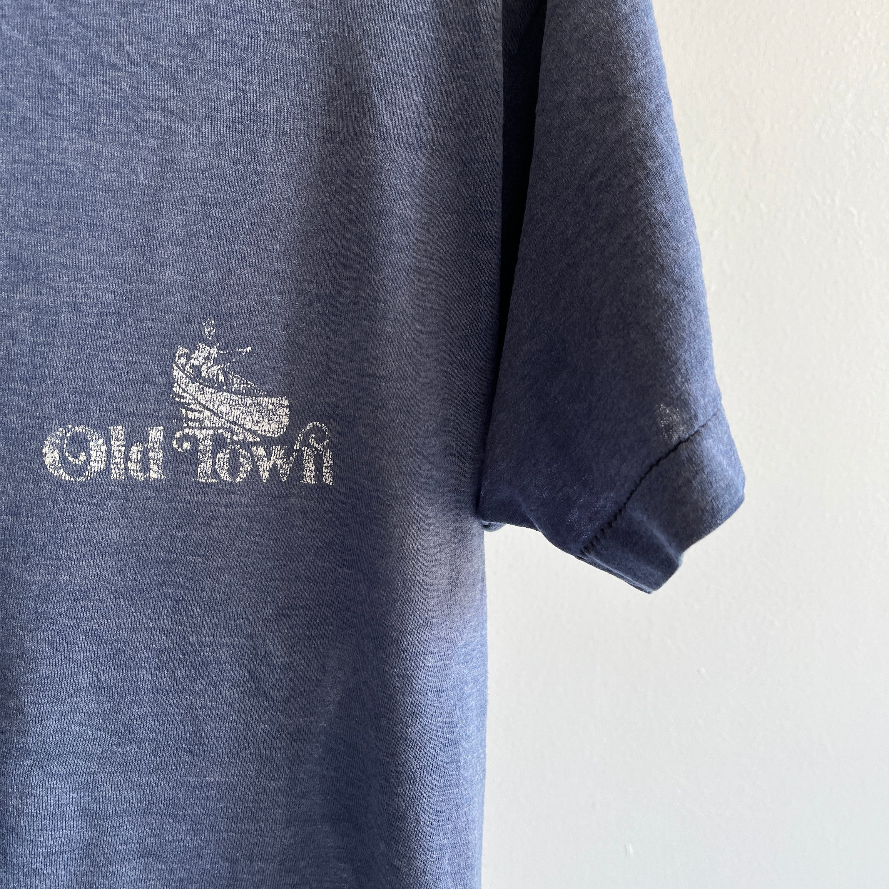 T-shirt Old Town fin et usé des années 1980