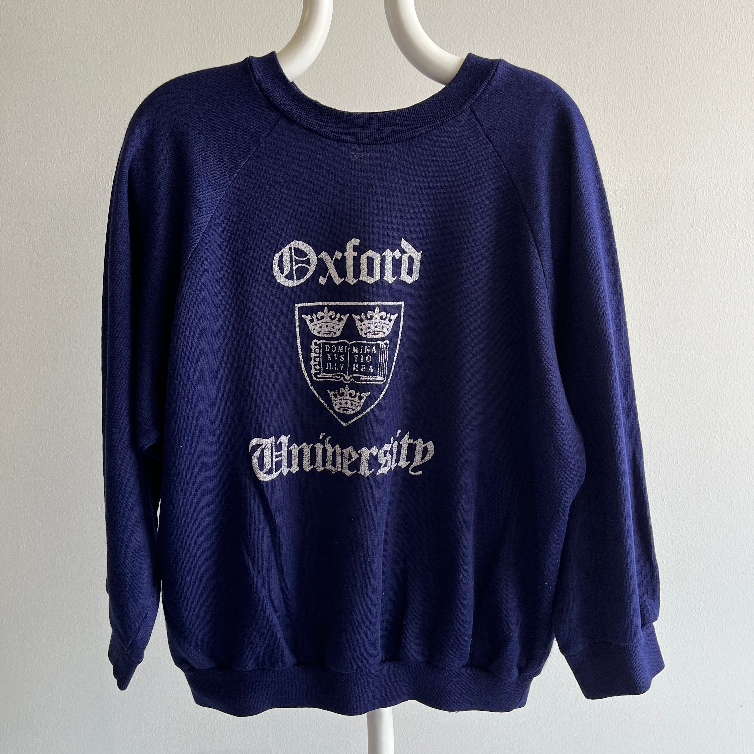 1980s Oxford England Tourist Sweatshirt with Mending on Backside