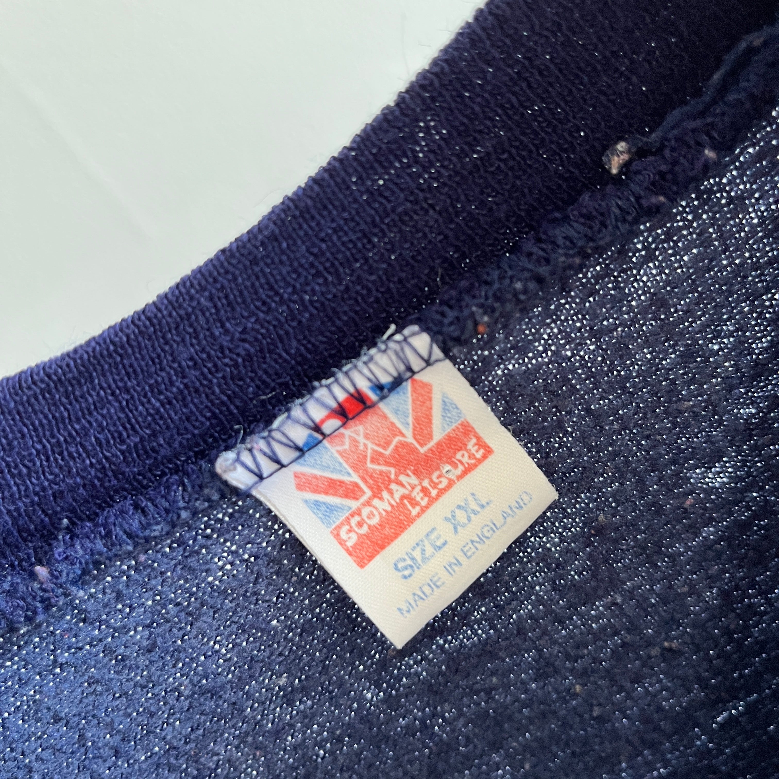 Sweat-shirt touristique Oxford Angleterre des années 1980 avec raccommodage à l'arrière