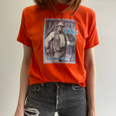 1970s THE DUKE (John Wayne) Classic Orange Graphic T-Shirt by Thed