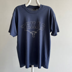 T-shirt Texas fin et délavé des années 1980