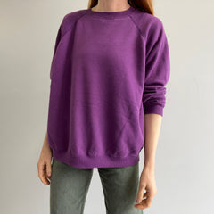 1990s Blank Purple Raglan Sweatshirt