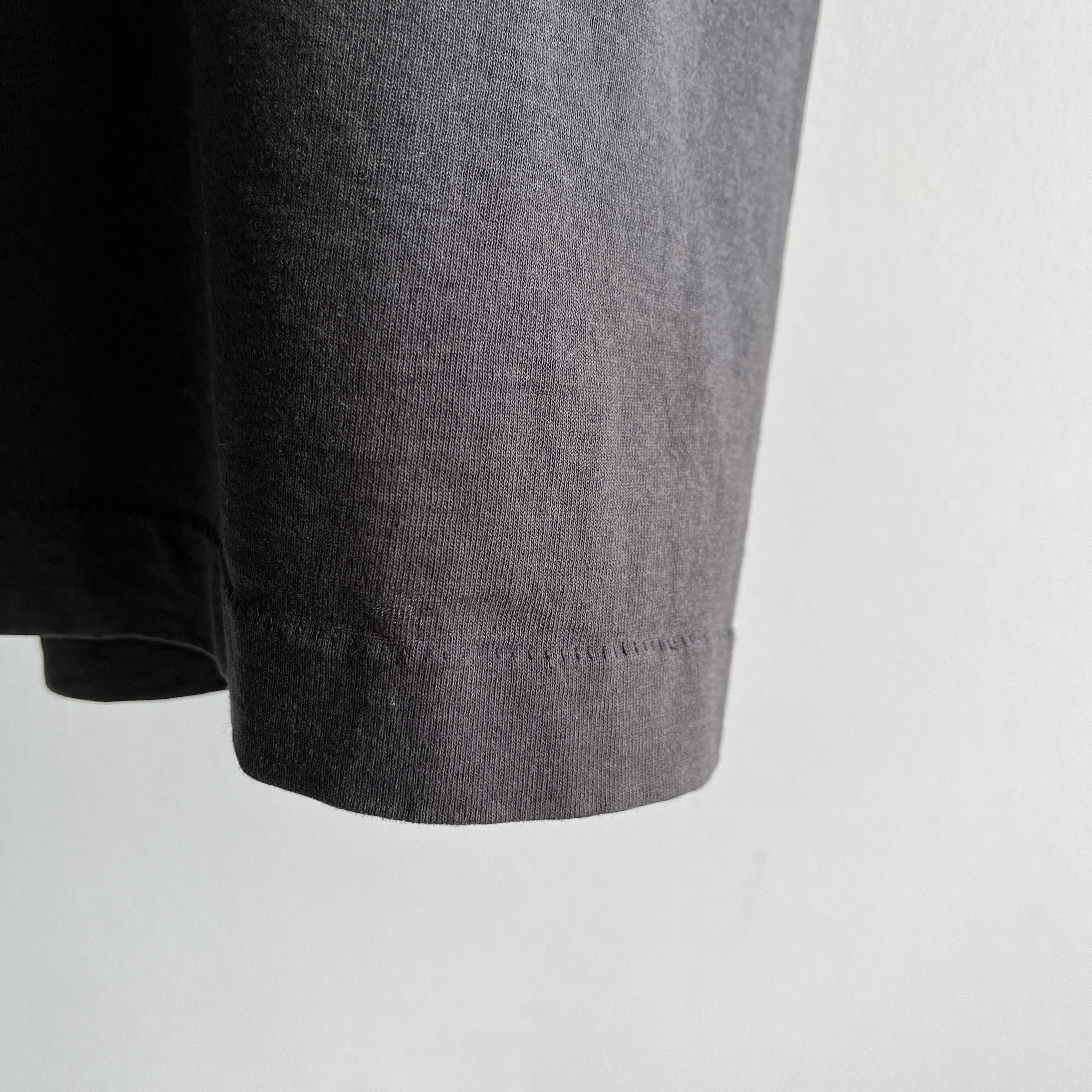 1980s Faded Blank Black Pocket T-Shirt by BVD - comes with Complementary Pit Marks (aka Stains)