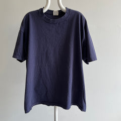 1990s Faded Navy Cotton T-Shirt - Oversized Cut