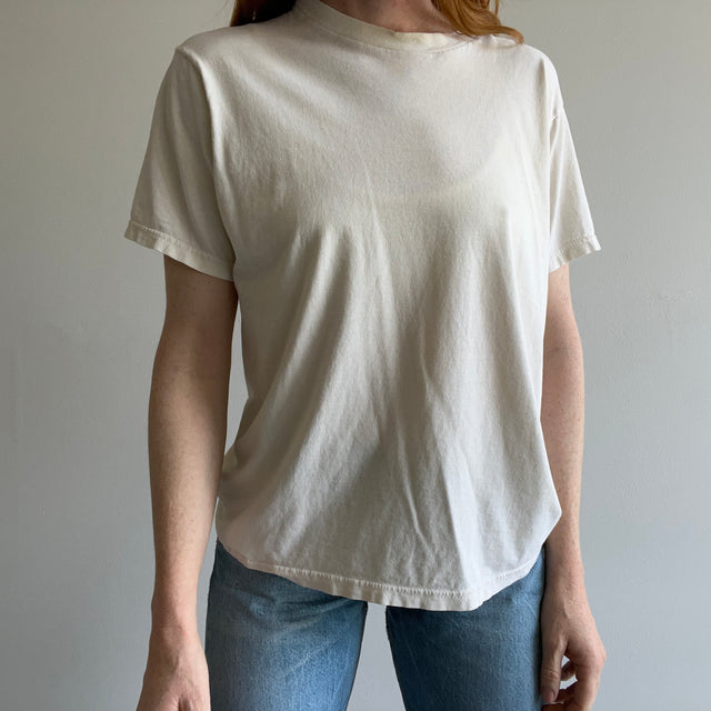 1980s Dusty White/Ecru Blank T-Shirt