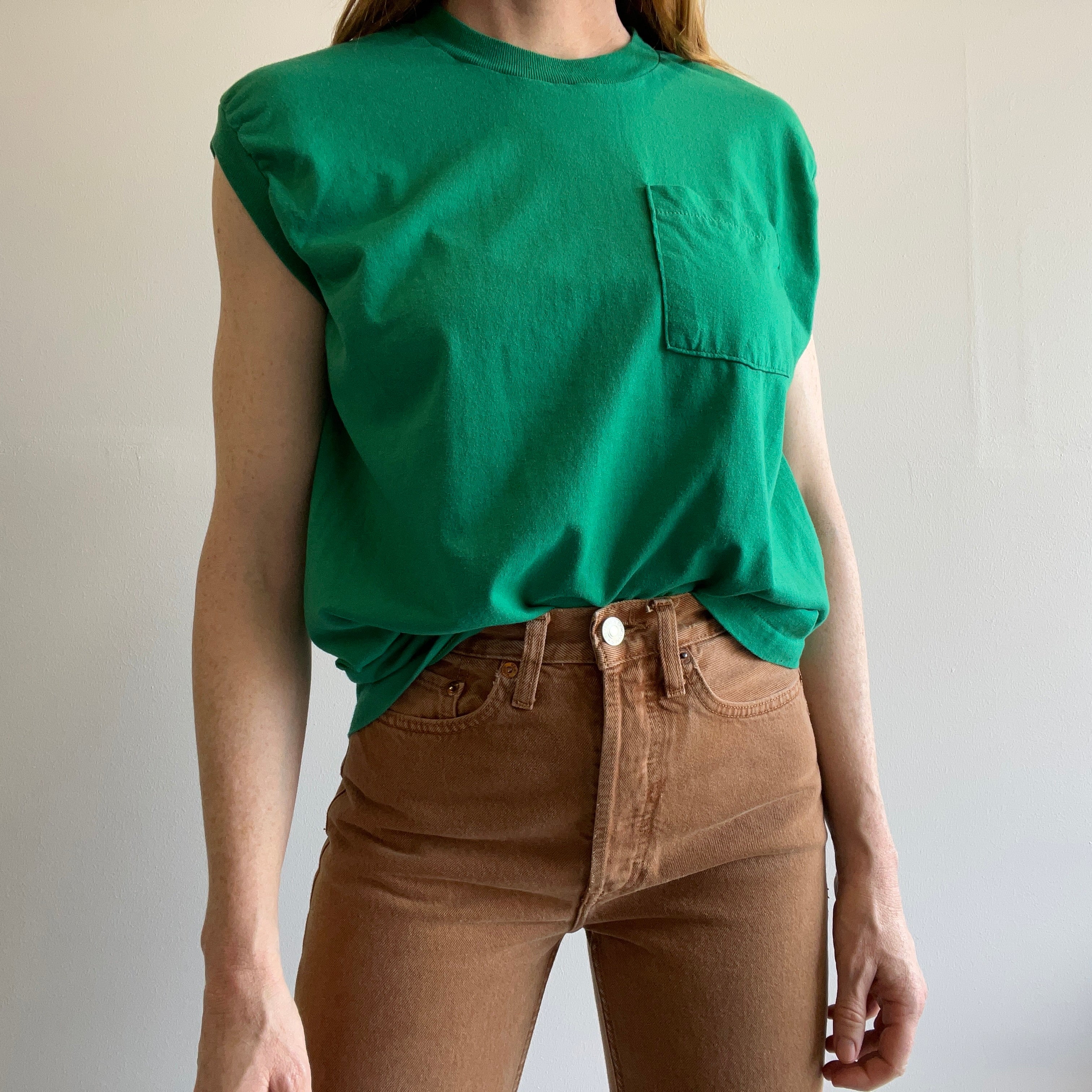 GG - 1980s Green Muscle Pocket Tank