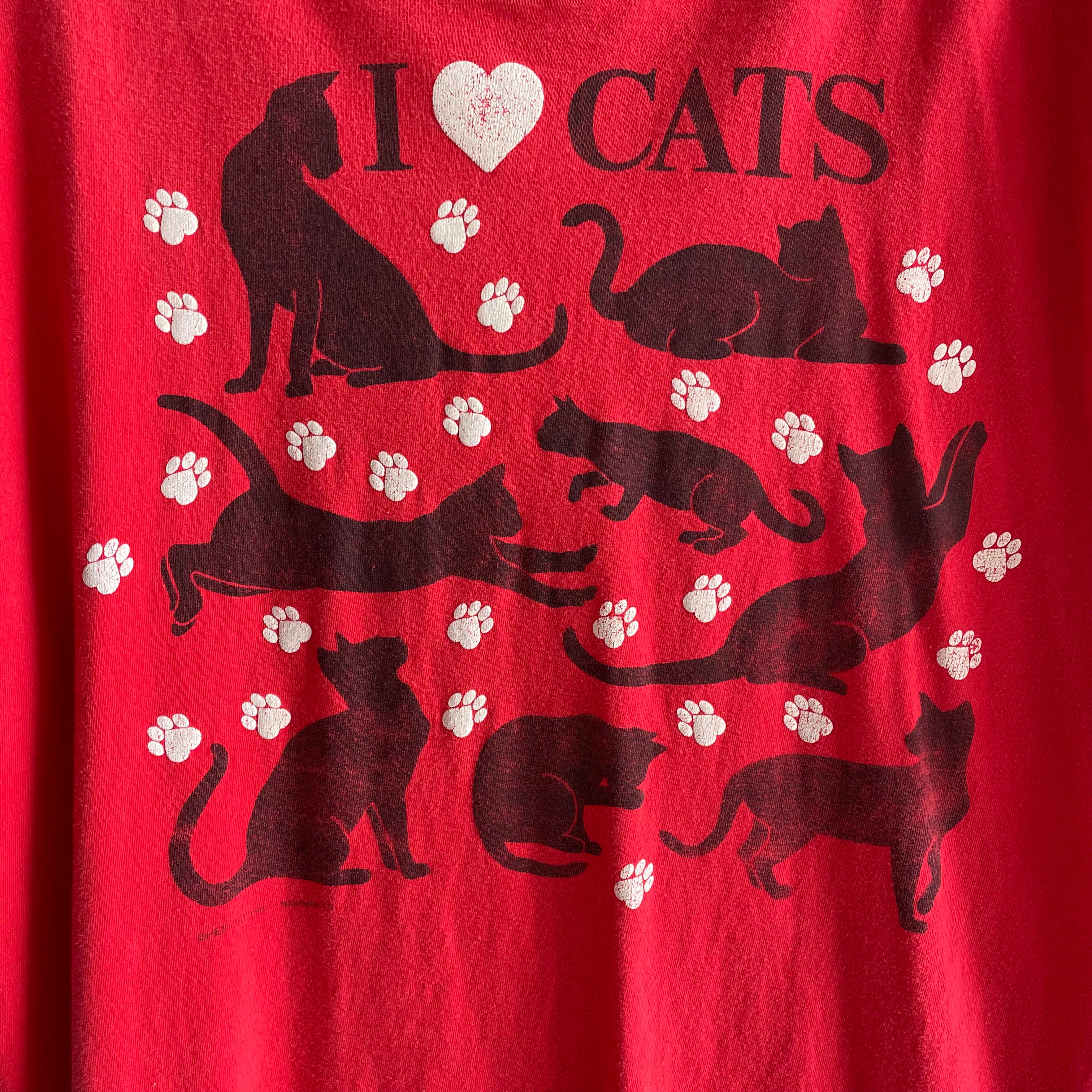 1987 I Love My Cats Long T-Shirt