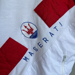 1990s Maserati Cut Sleeve Warm Up Sweatshirt with Zipper Pocket - WOW
