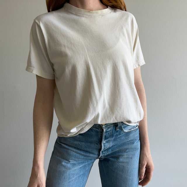 1980s Dusty White/Ecru Blank T-Shirt