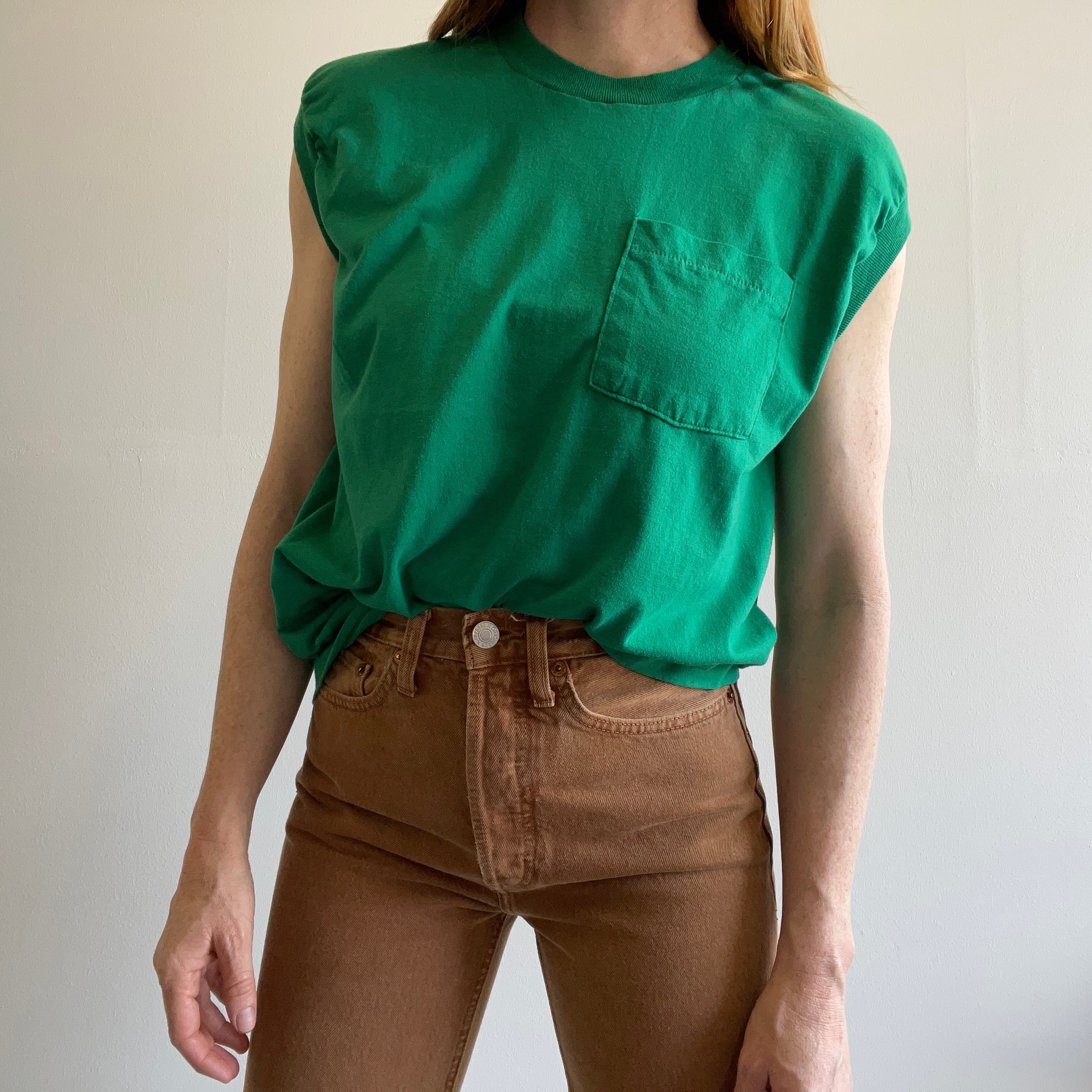 GG - 1980s Green Muscle Pocket Tank