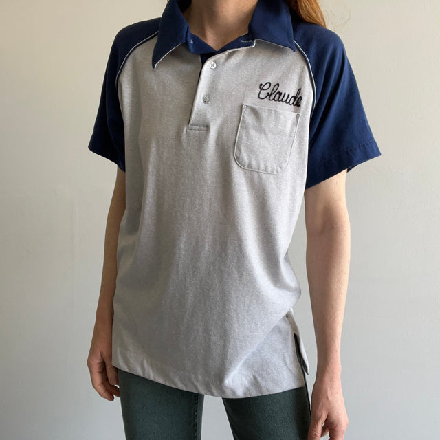 1970s Claude Oldham Chainstitch Baseball Polo - WOAH