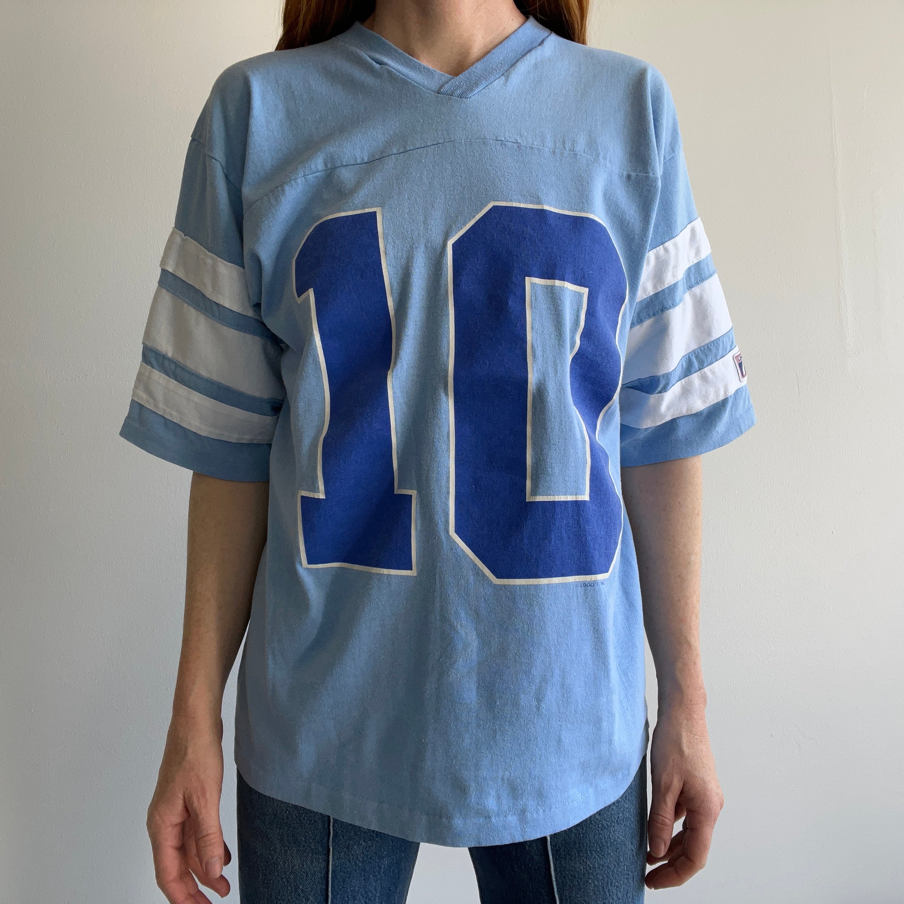 1980s Number 10 Football Style T-Shirt by Logo 7