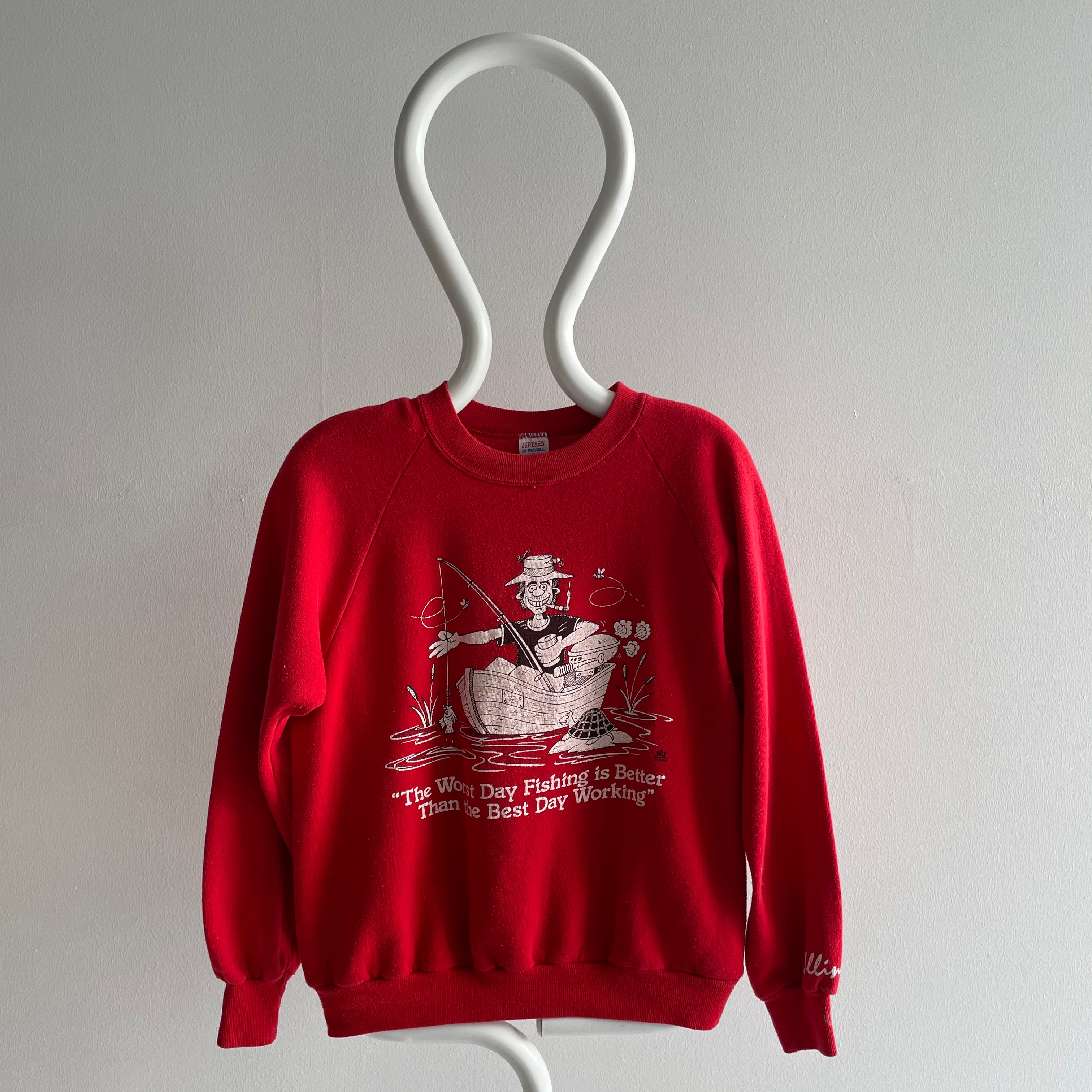 1988 Really Bad Fishing Humor Sweatshirt