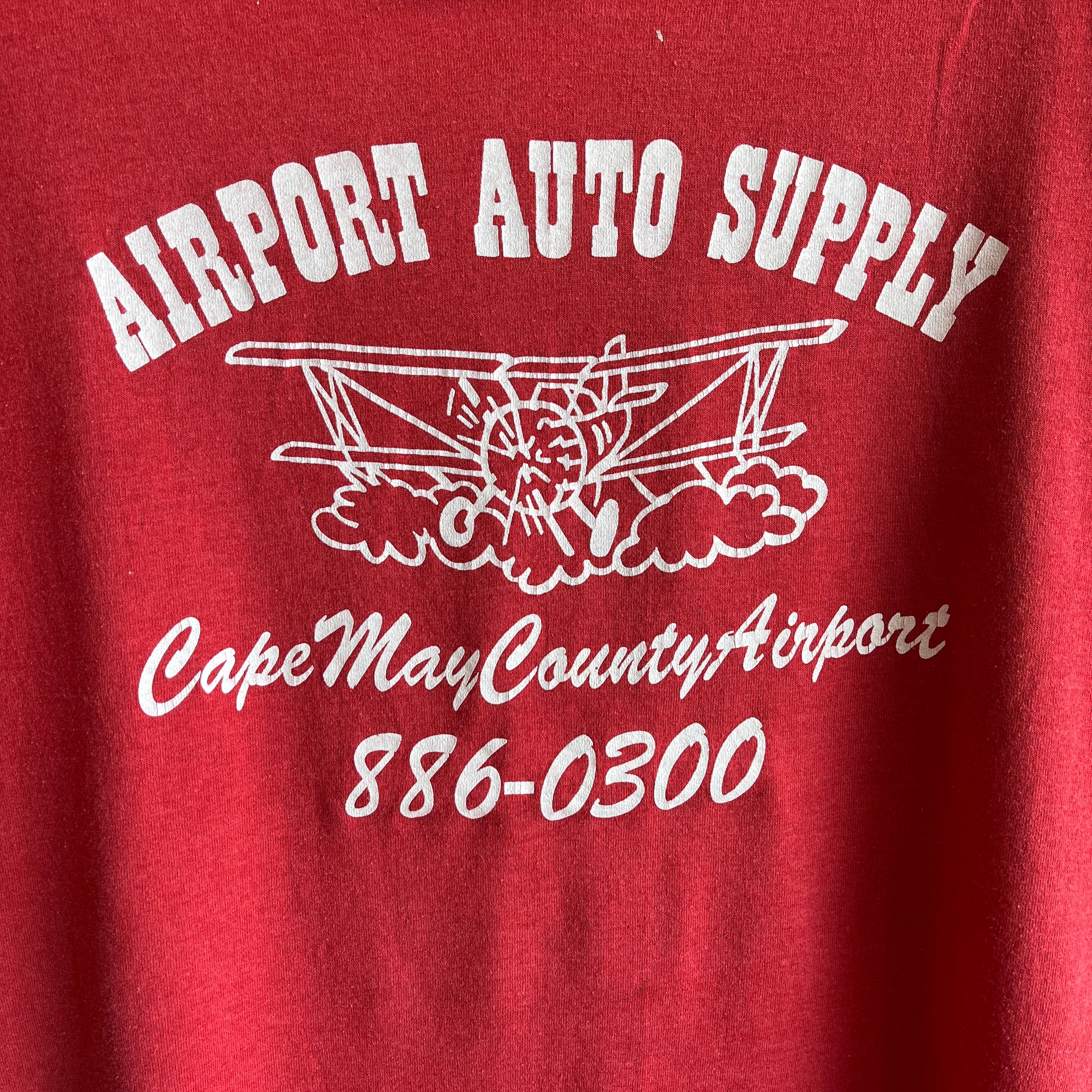 T-shirt Airport Auto Supply des années 1980 avec chiffres par Screen Stars