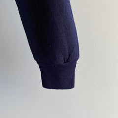 1960s Super Soft Dark Navy V-Neck Sweatshirt