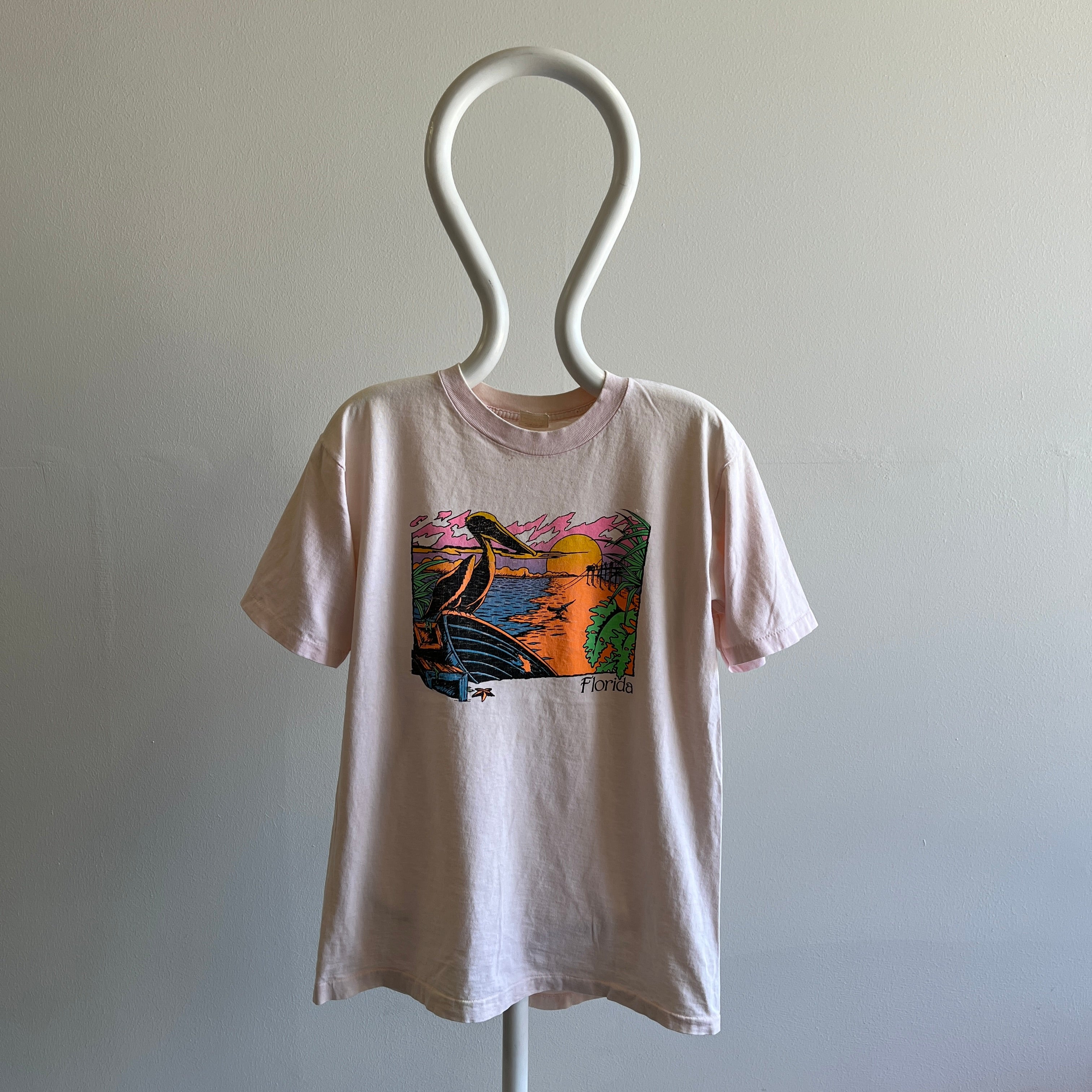 1980s Pale Pink Florida Tourist T-Shirt