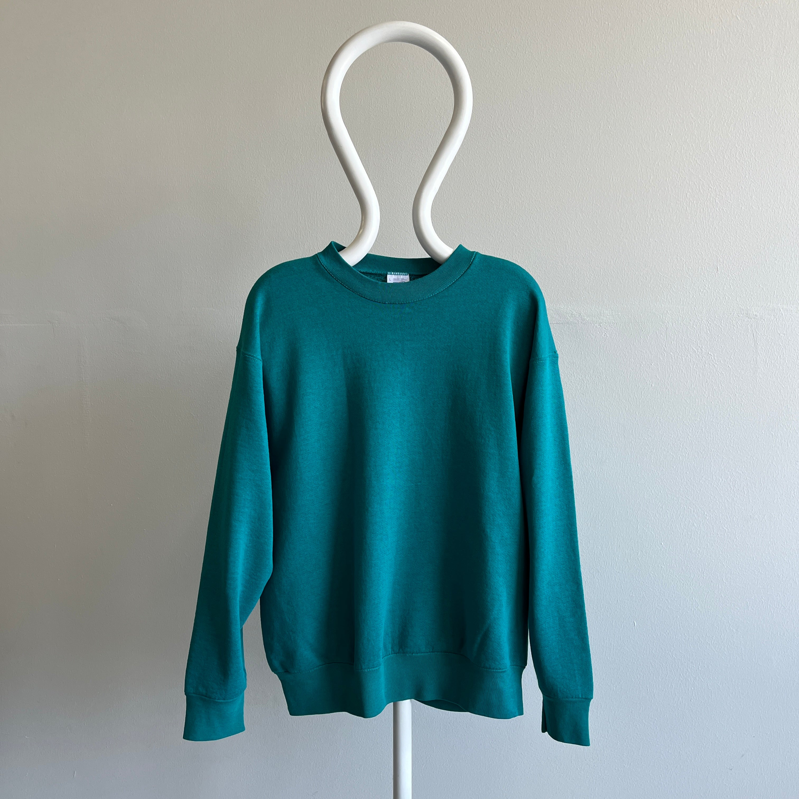 1990s Blank Teal BVD Worn Out Sweatshirt