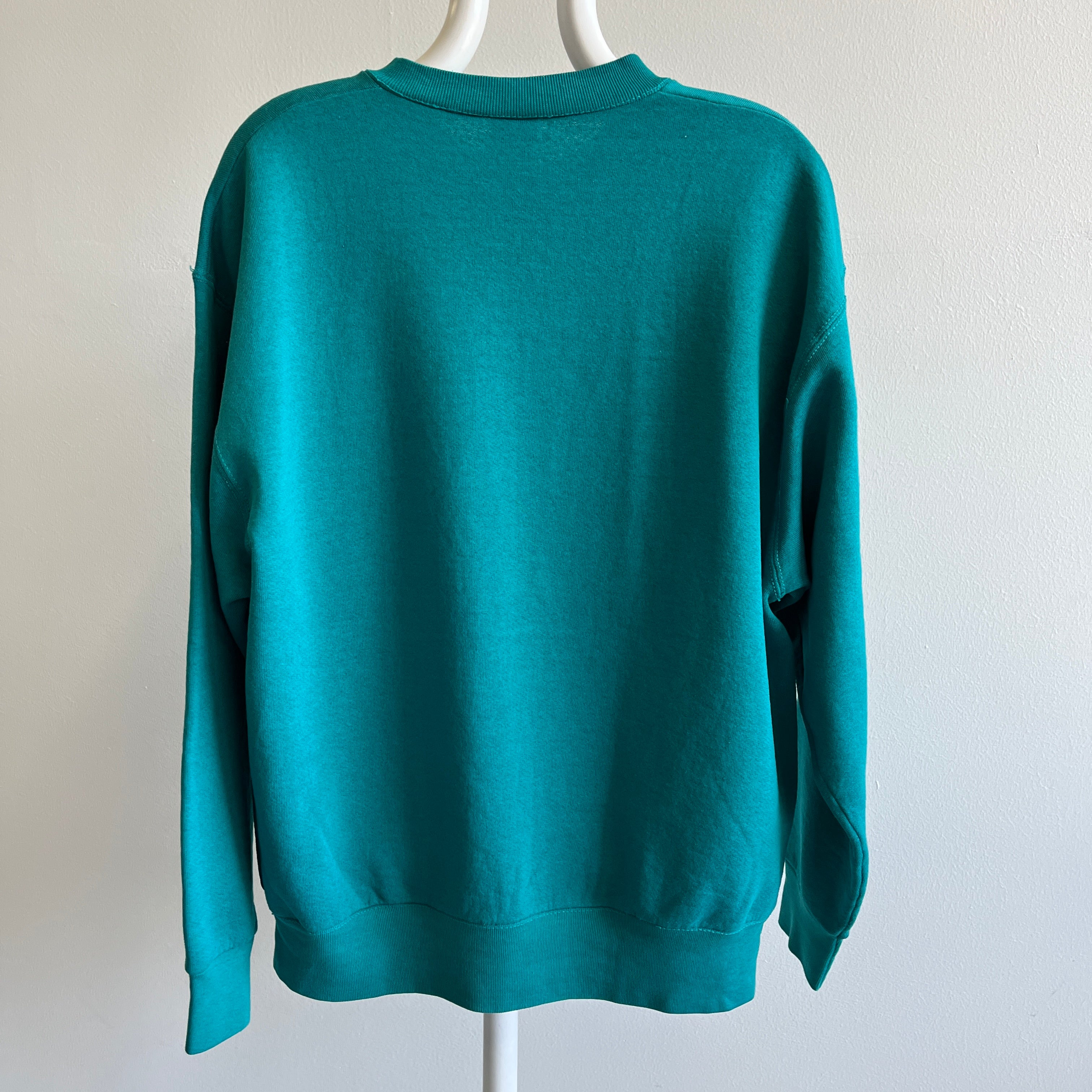 1990s Blank Teal BVD Worn Out Sweatshirt