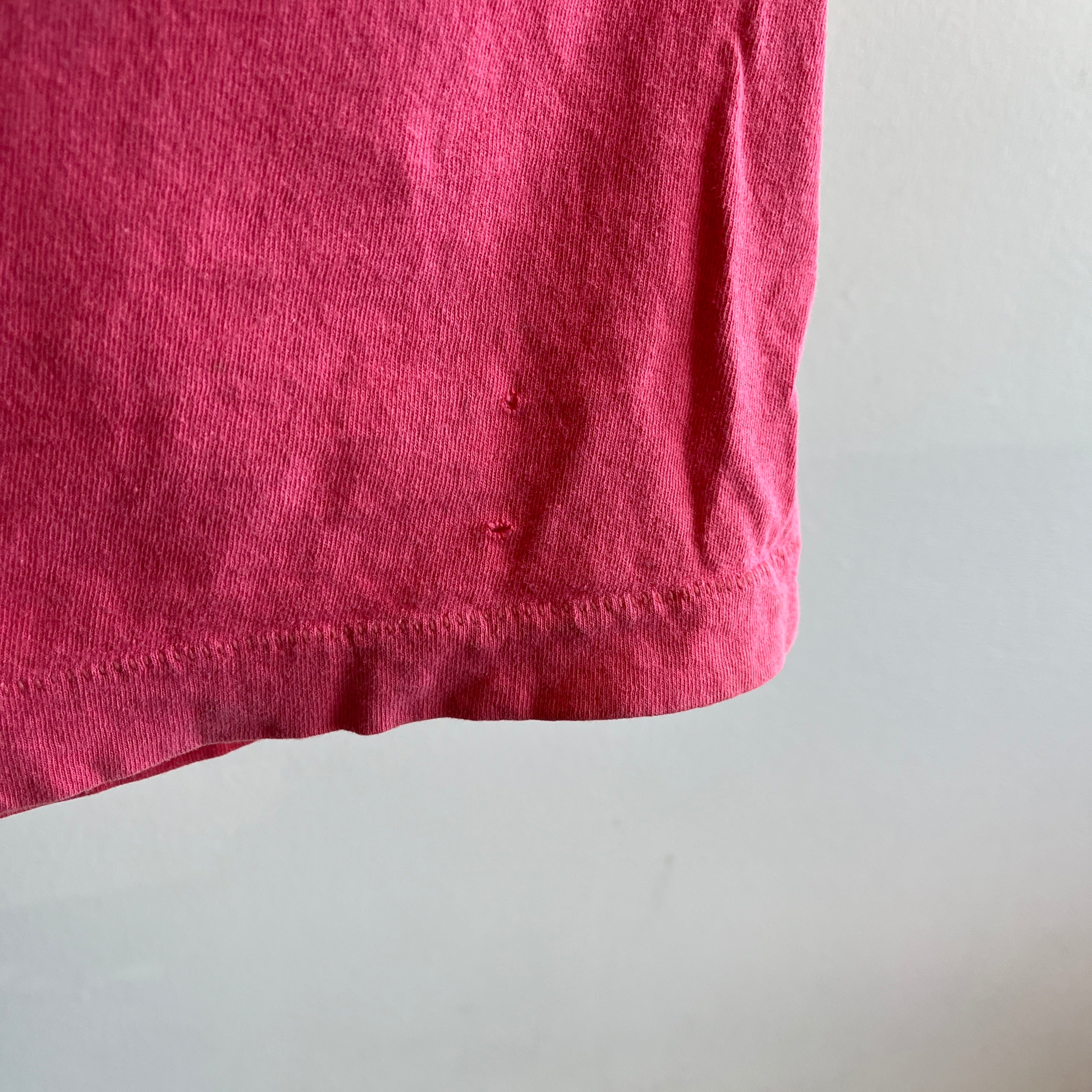 1980s Salmon Pink Pocket T-Shirt by FOTL