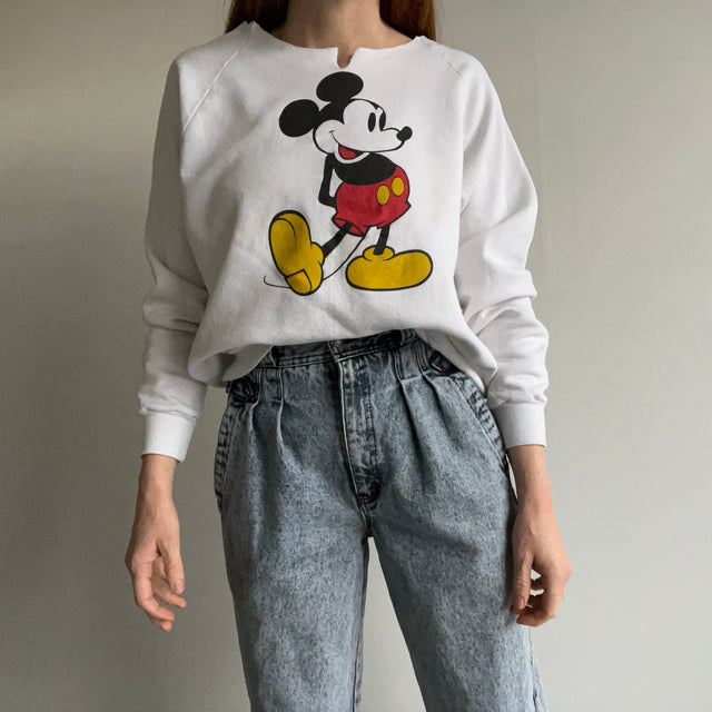 1980/90s Mickey Cut Neck Sweatshirt