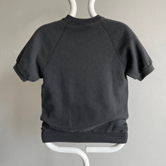 1980s Lee Brand Blank Black Warm Up - Fitted Sleeve Cuffs