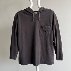 1990s DKNY 3/4 Long Sleeve Hoodie T-Shirt