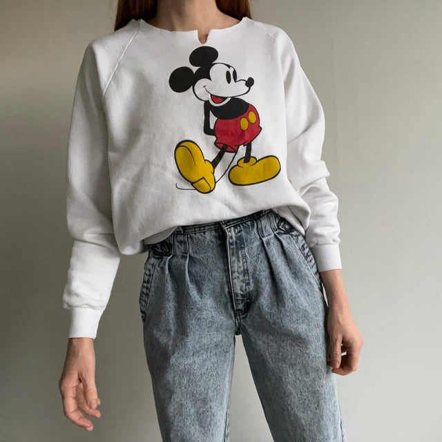 1980/90s Mickey Cut Neck Sweatshirt