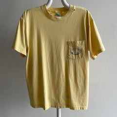 1980s Surf Tropical Heat Front And Back Pocket T-Shirt