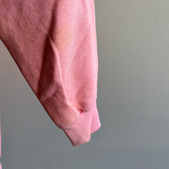 1980s Light Salmon Pink Raglan with Staining and Mending