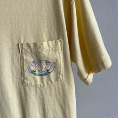 1980s Surf Tropical Heat Front And Back Pocket T-Shirt