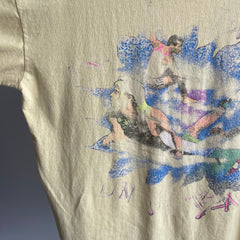 1980s Surf Tropical Heat Front And Back Pocket T-Shirt