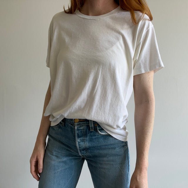 1980s Hanes Comfort Plus Aged White T-Shirt
