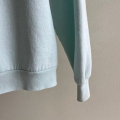 1980s Faded Seafoam Green + Ultra Suede Shapes Sweatshirt