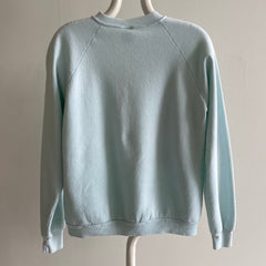 1980s Faded Seafoam Green + Ultra Suede Shapes Sweatshirt