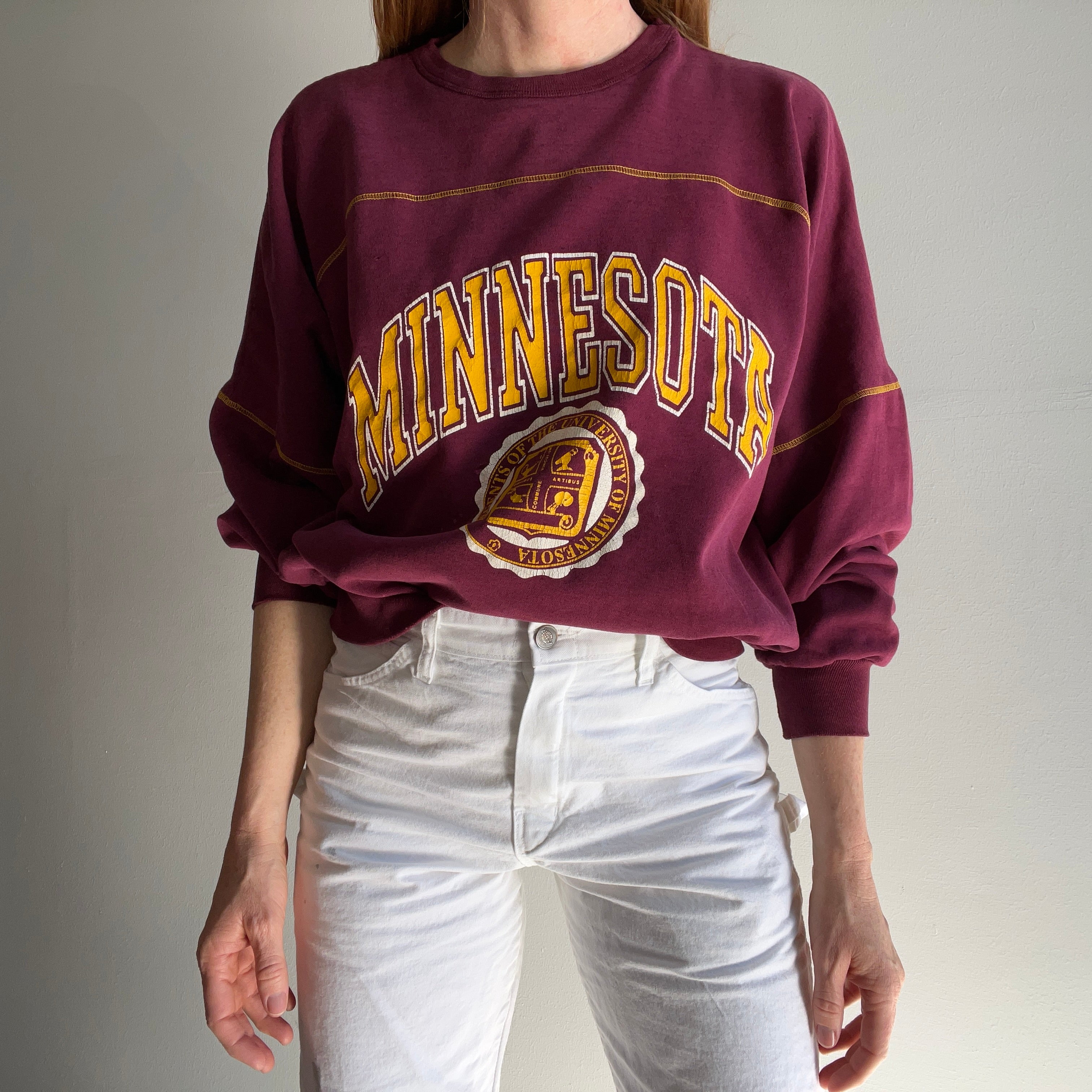 ANNÉES 1980 BATTUES !!!!!!!! Sweat Minnesota super fin - Collection personnelle