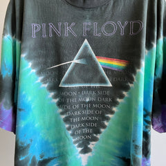 1990s Beat Up Pink Floyd Dark Side of The Moon Reprint Tie Dye T-Shirt by Liquid Blue