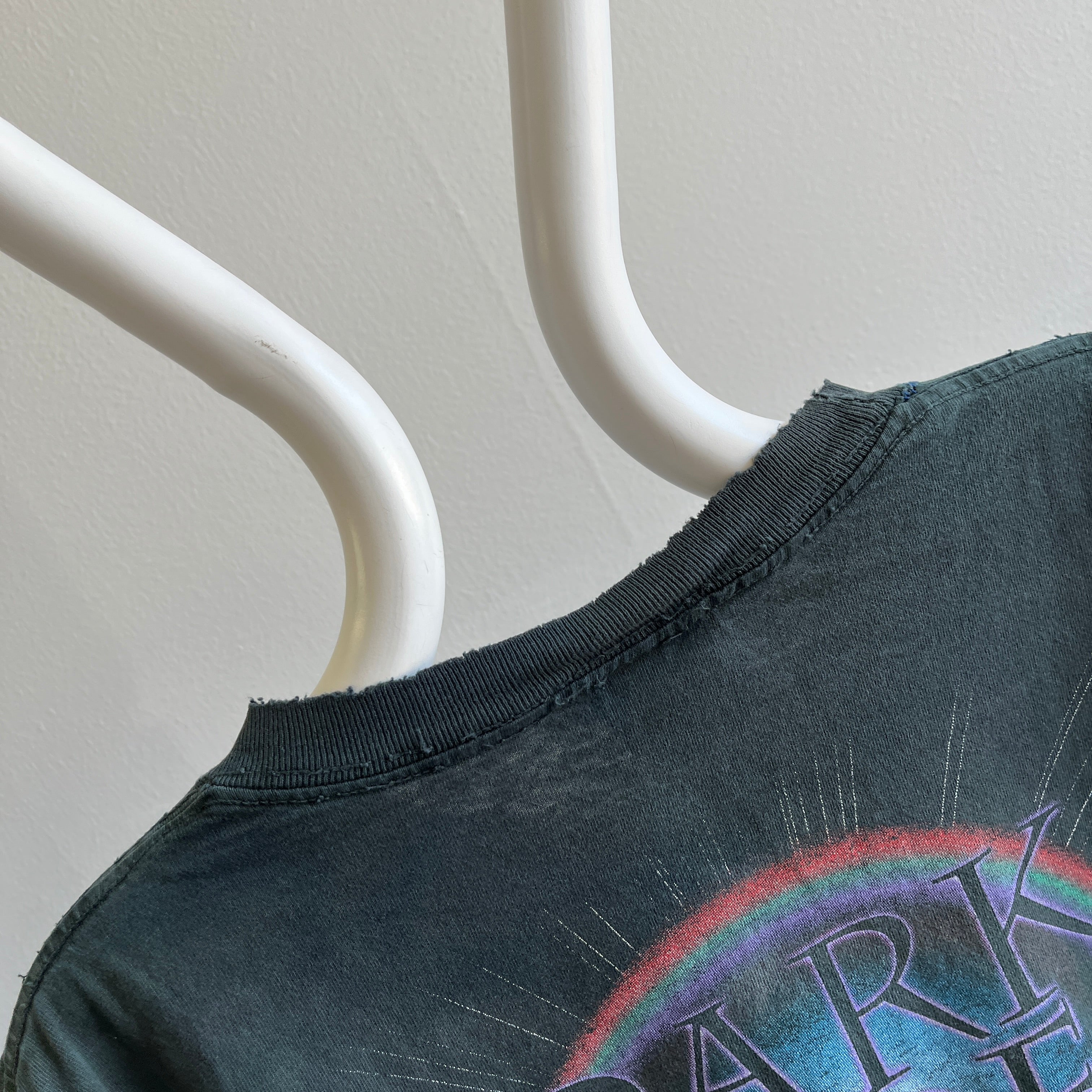 1990s Beat Up Pink Floyd Dark Side of The Moon Reprint Tie Dye T-Shirt by Liquid Blue