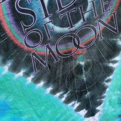 1990s Beat Up Pink Floyd Dark Side of The Moon Reprint Tie Dye T-Shirt by Liquid Blue