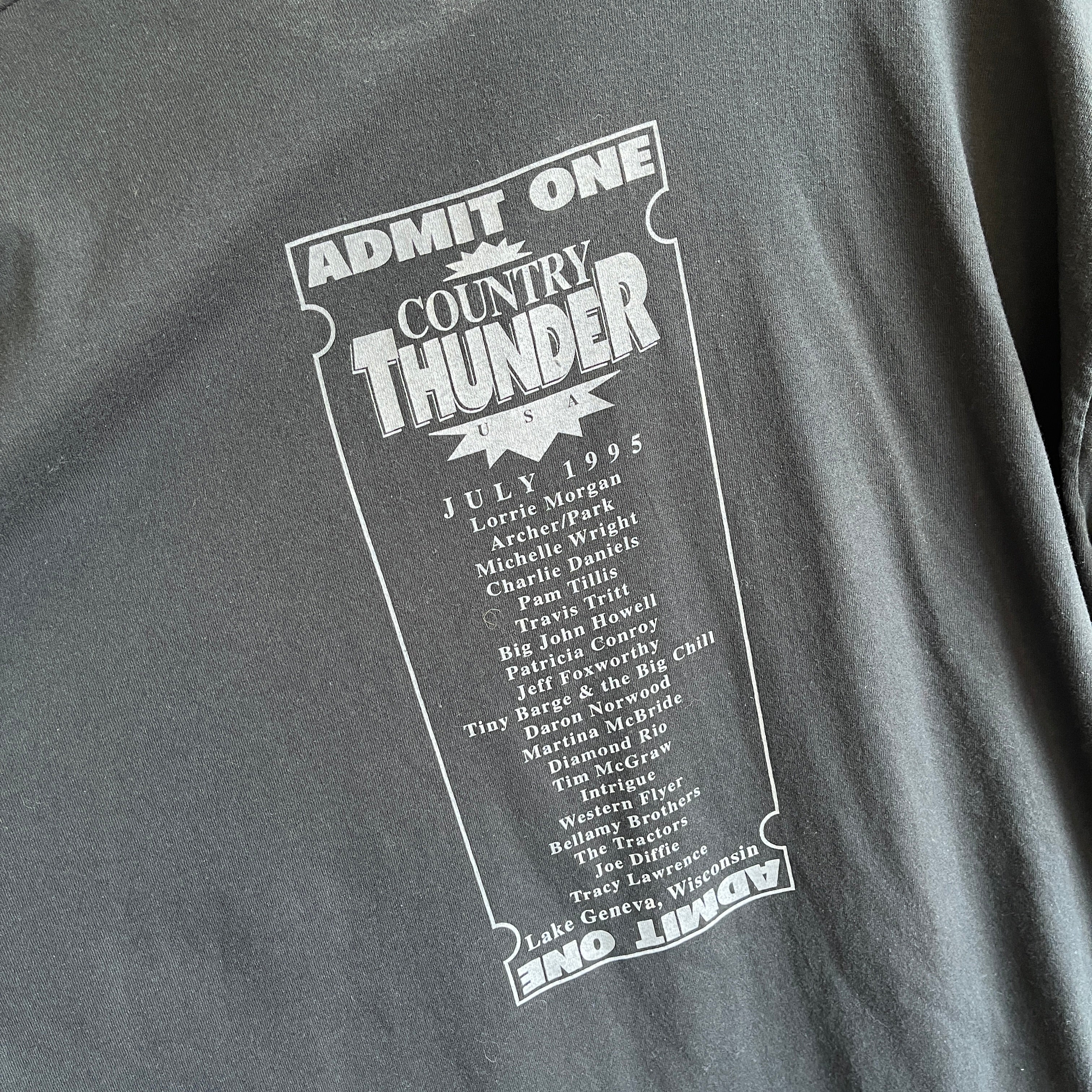 1995 Country Thunder, Lac Léman, Wisconsin Tour T-shirt