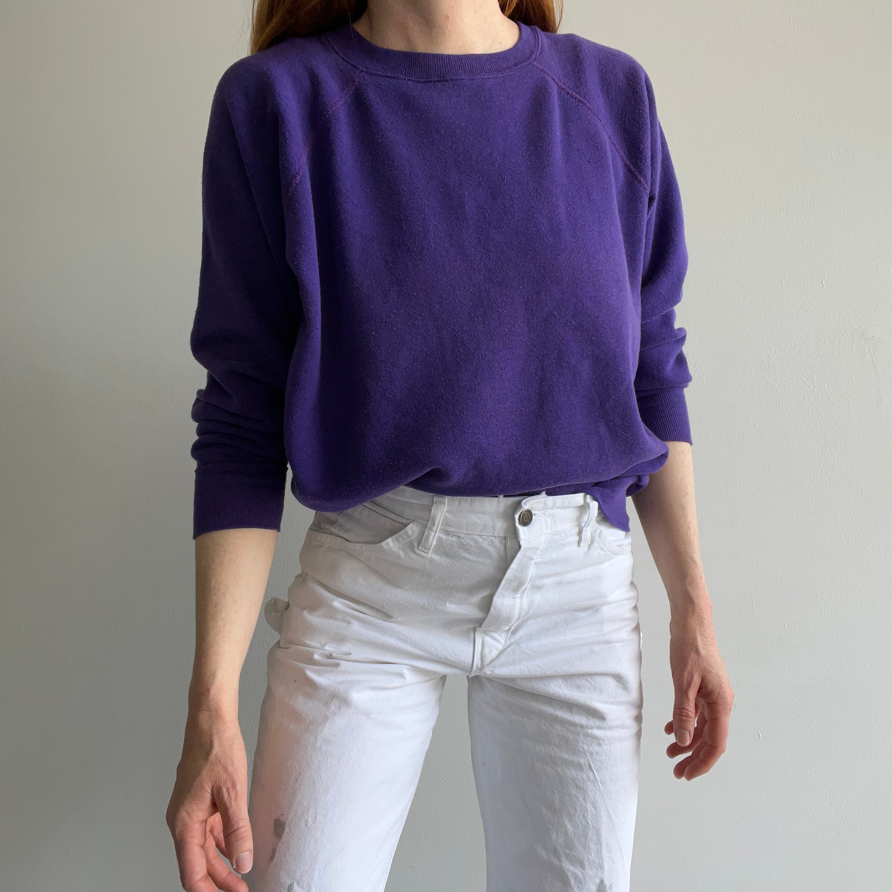 1980s Slouchy and Soft Purple Raglan