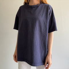 1990s Faded Navy Cotton T-Shirt - Oversized Cut