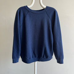 1980s Glorious Blank Navy Raglan