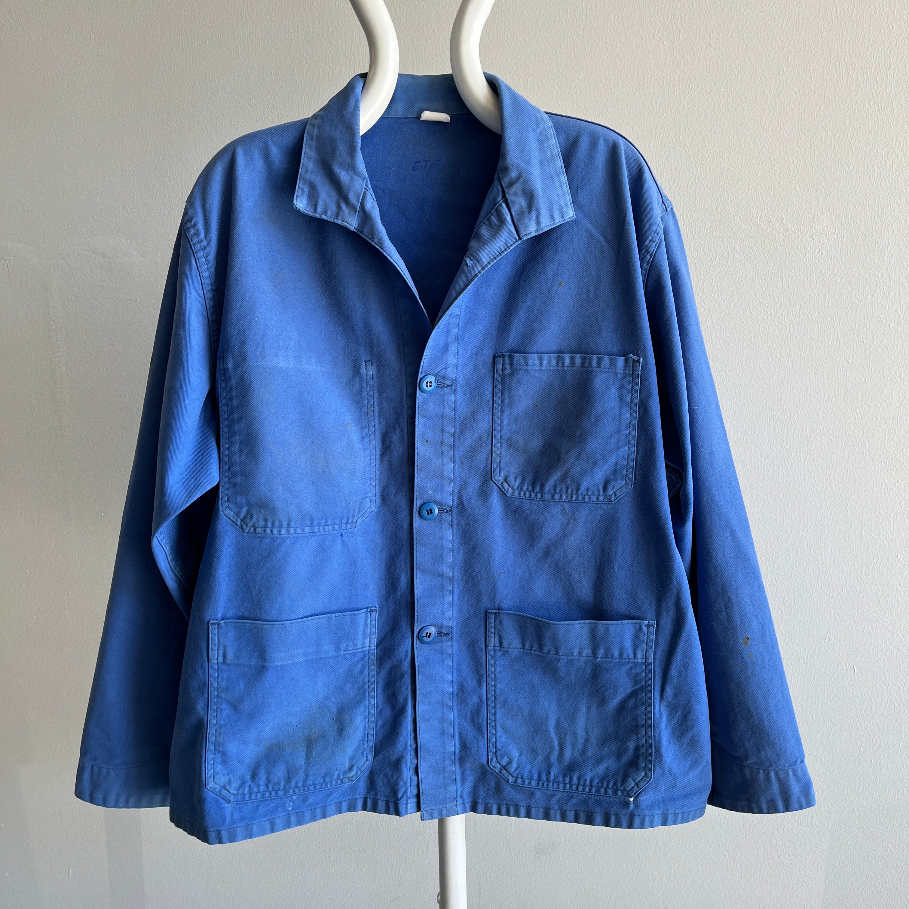 1980s Faded French Chore Coat - Cotton Blend