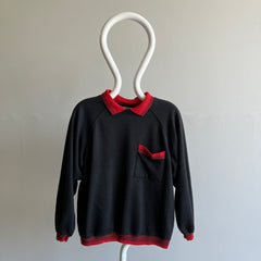 1990s Built In Collared Pocket Sweatshirt
