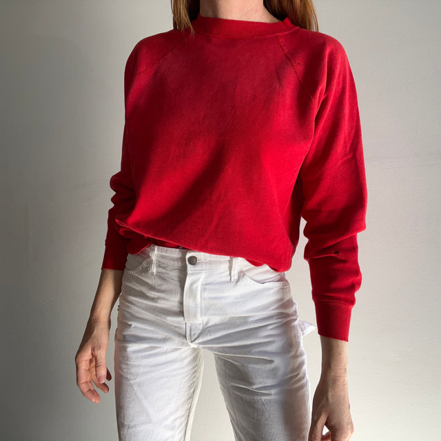 1980s SUN FADED!!!!!  Blank Red Raglan - THIS