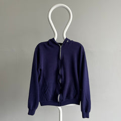 1970s Extra Special Navy Zip Up Hoodie - For Those Who Appreciate Luxury