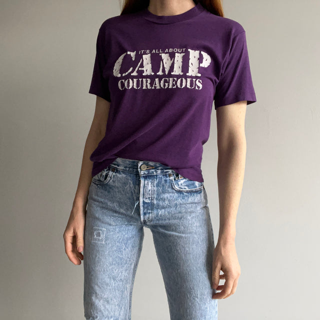 T-shirt étoiles à écran mince "It's All About Camp Courageous" des années 1980