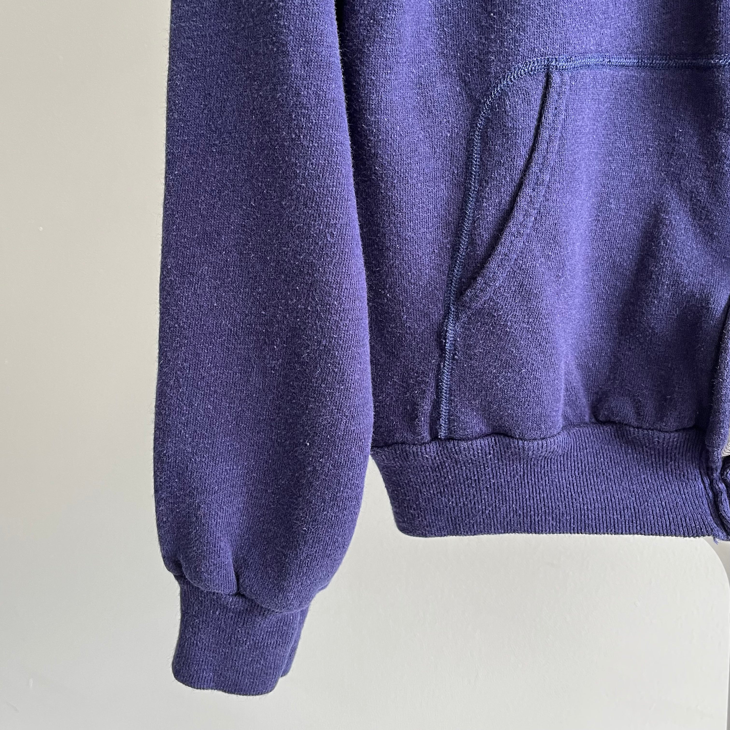 1970s Extra Special Navy Zip Up Hoodie - For Those Who Appreciate Luxury