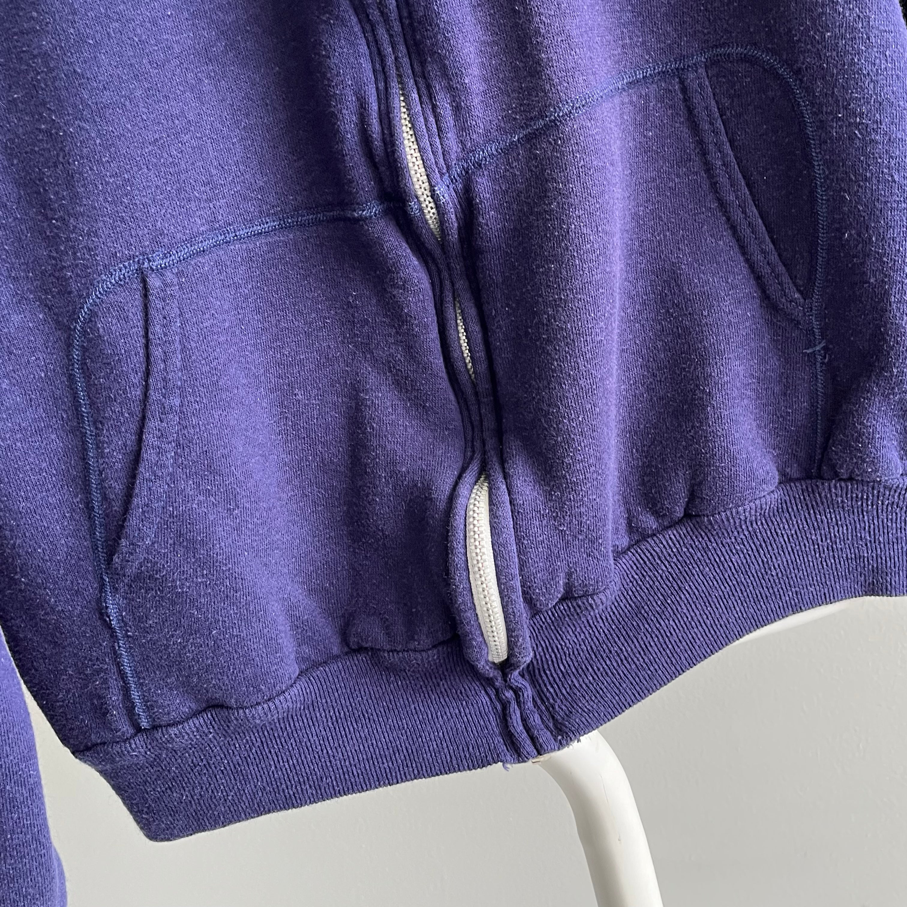 1970s Extra Special Navy Zip Up Hoodie - For Those Who Appreciate Luxury