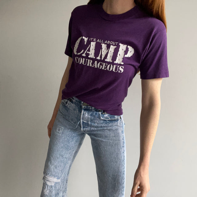 T-shirt étoiles à écran mince "It's All About Camp Courageous" des années 1980